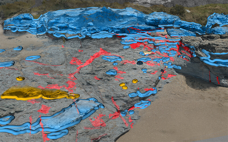 Blocks and fractures overlay