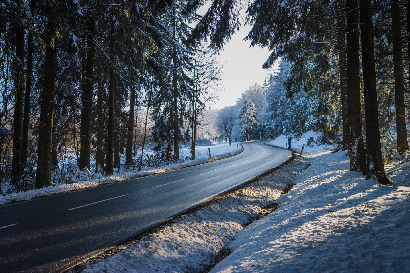 Snowy Road in the Taunus